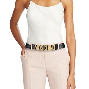 Moschino Logo Buckle Croc-Embossed Leather Belt Size 38 XS 2/4